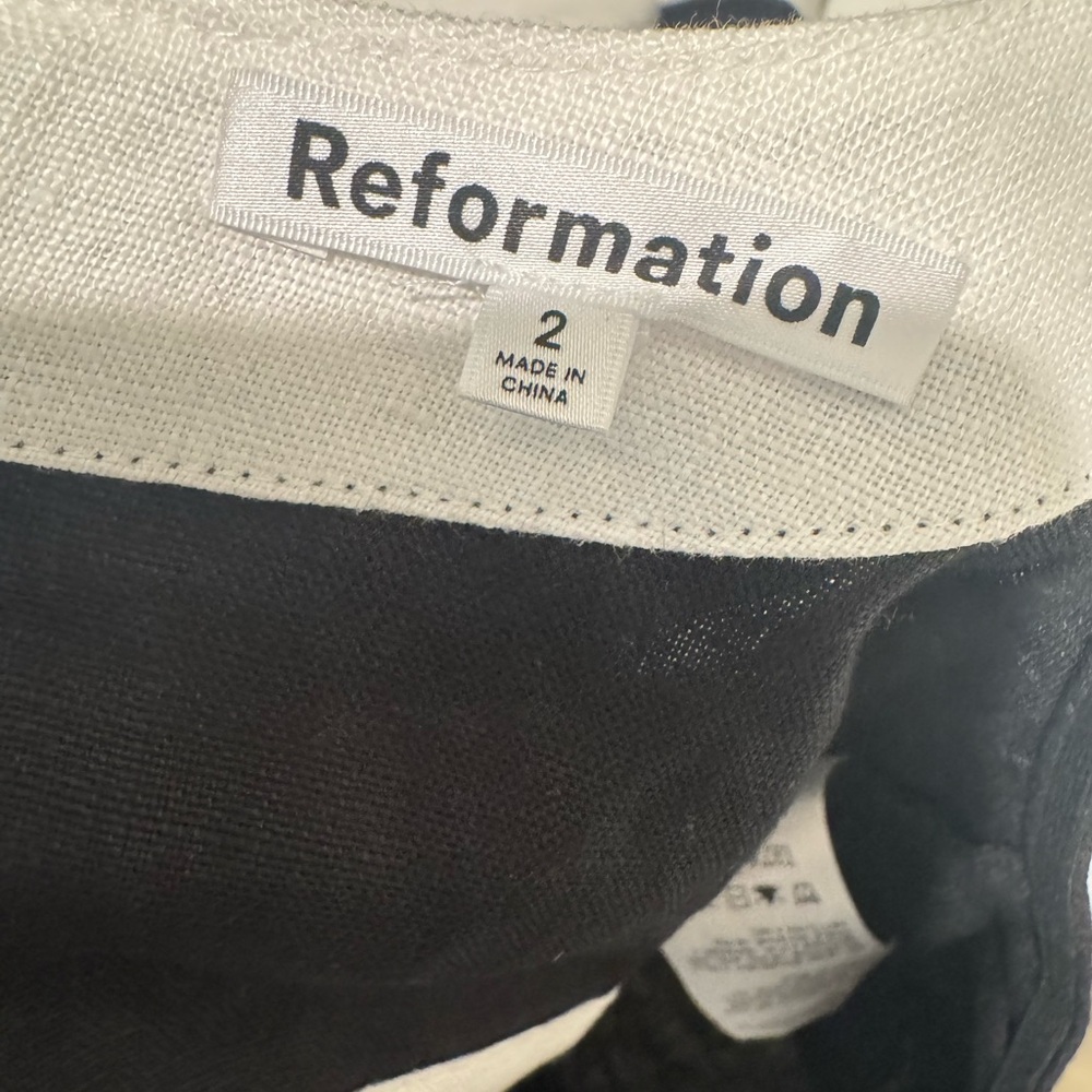 Reformation Black and White Two-Piece Crop Top and Mini Skirt Set - Picture 5 of 5